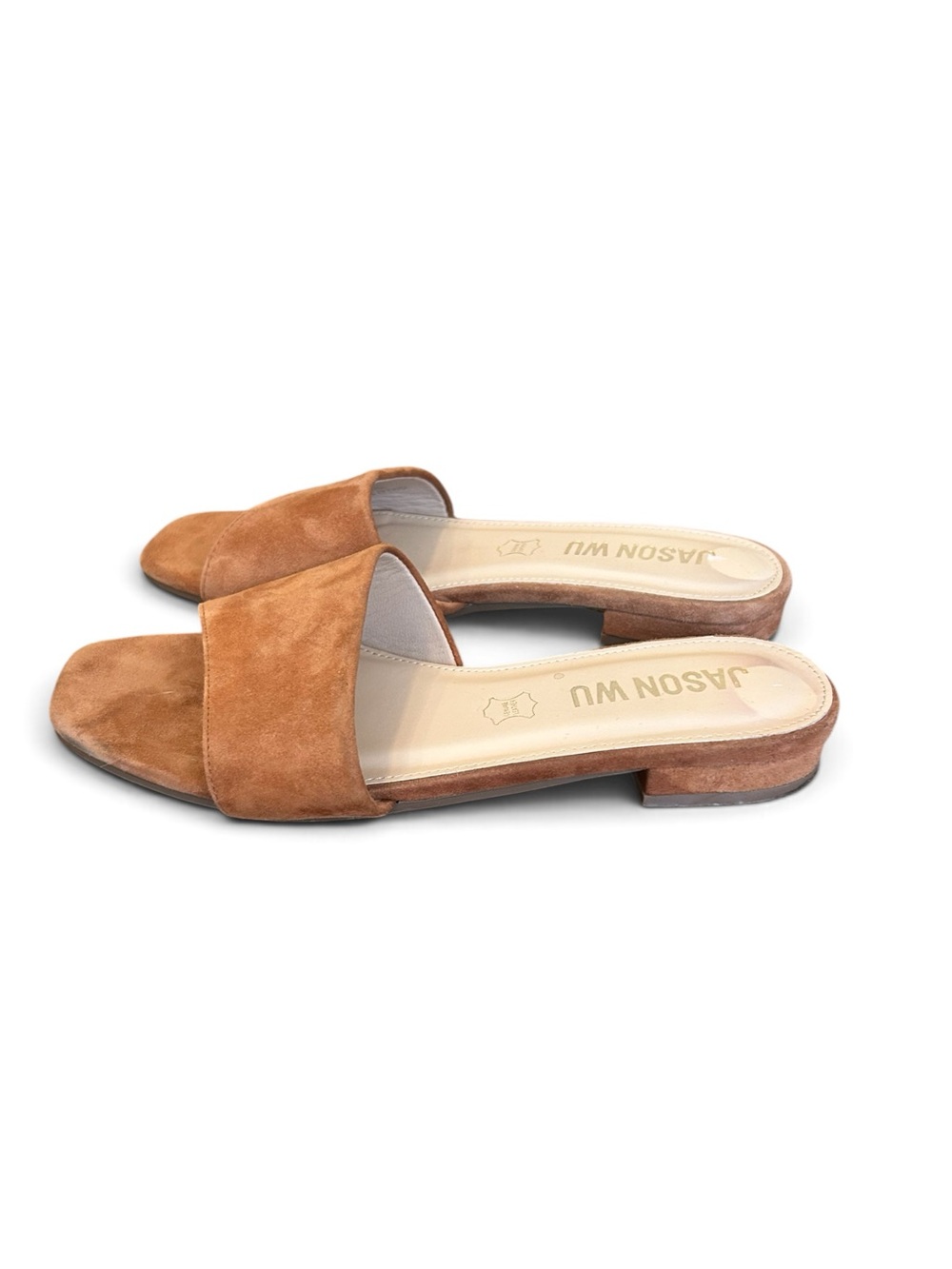 Jason Wu Jane Cognac Brown Suede Slide Sandals 8.5